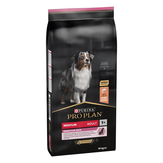Pro Plan Sensitive Skin Medium Adult, Dry Dog food with Salmon, 14 kg