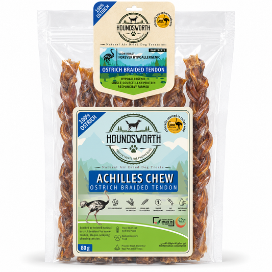 Houndsworth Hypoallergenic Ostrich Achilles Chew Tendon 80g