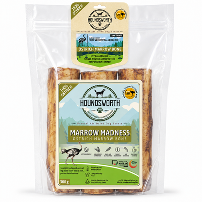 Houndsworth Hypoallergenic Ostrich Marrow Madness Bone 300g