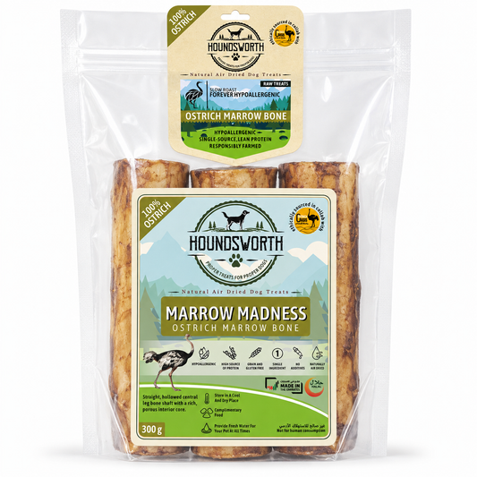 Houndsworth Hypoallergenic Ostrich Marrow Madness Bone 300g