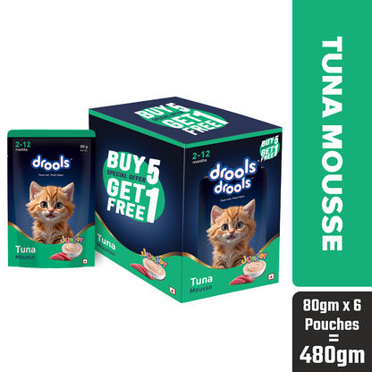 Drools Tuna Mousse Kitten 80g (5+1) Pc