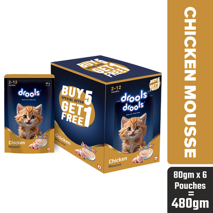 Drools Chicken Mousse Kitten 80g (5+1)Pc