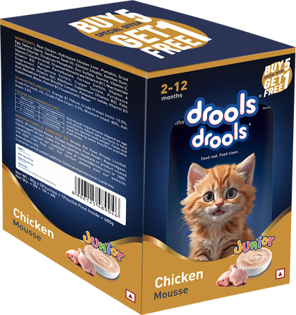 Drools Chicken Mousse Kitten 80g (5+1)Pc