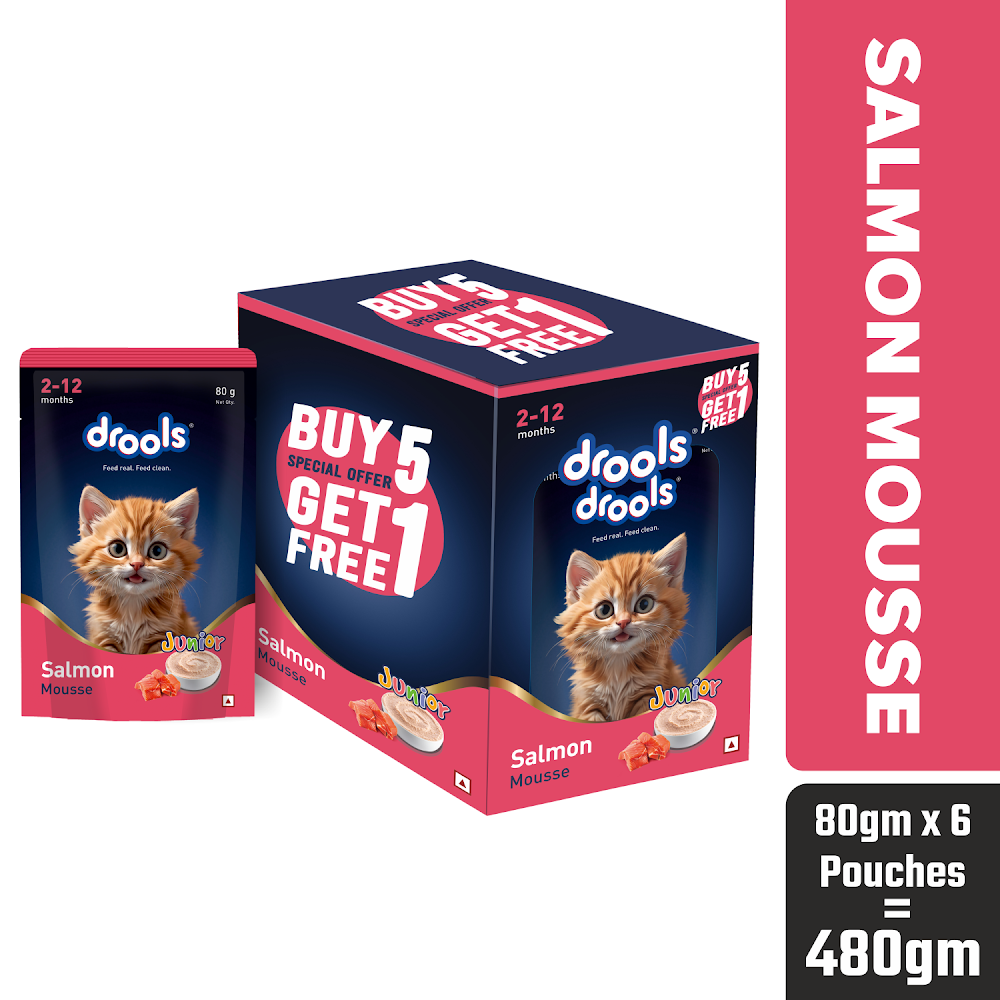 Drools Salmon Mousse Kitten 80g (5+1) Pc