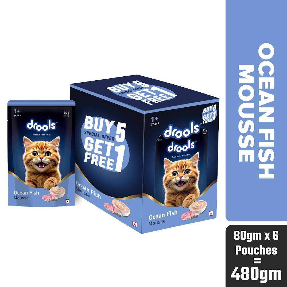Drools Ocean Fish Mousse Cat 80g(5+1)Pc