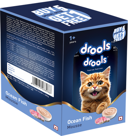 Drools Ocean Fish Mousse Cat 80g(5+1)Pc