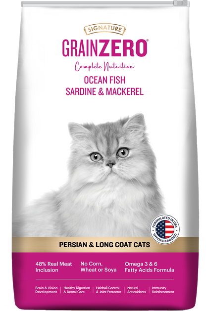 Grain Zero Ocean Fish, Sardine, and Mackerel Persian Dry Cat Food 1.2kg