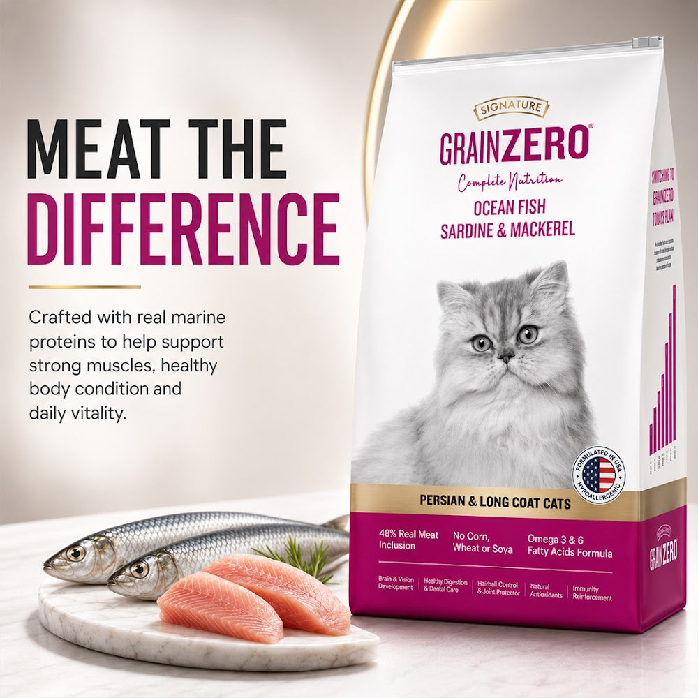 Grain Zero Ocean Fish, Sardine, and Mackerel Persian Dry Cat Food 1.2kg