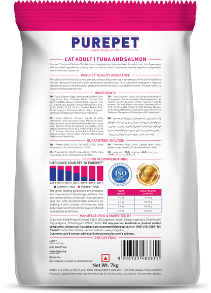 PurePet Cat Adult Tuna Salmon 7kg