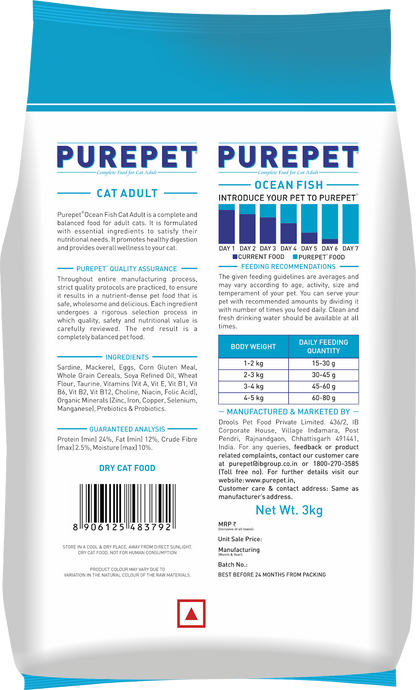Purepet Cat Adult Ocean Fish 3kg