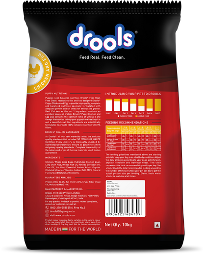 Drools Chicken and Egg Puppy Dry Dog Food, 10kg
