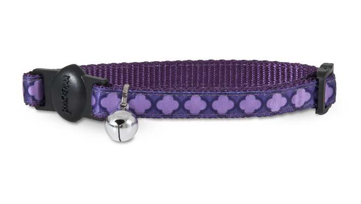 Petmate Ribbon Overlay Cat Collar 3/8incx8-12inc Arabesque Purple