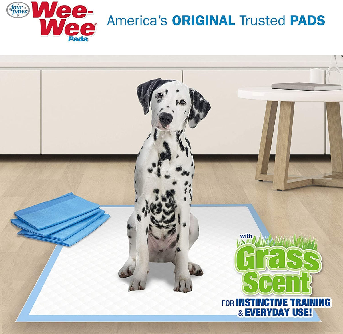 Four Paws Wee-Wee Grass-Scent Pads, 100 Count Box