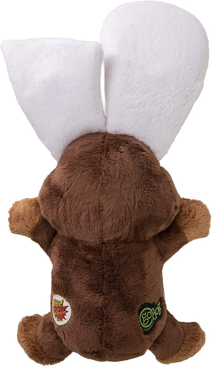 goDog® Silent Squeak™ Flips Monkey Rabbit with Chew Guard Technology™ Durable Plush Dog Toy Large