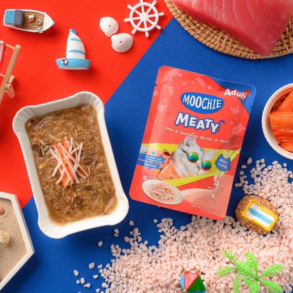 Moochie Cat Food Tuna & Kanikama Recipe in Jelly Pouch 70g