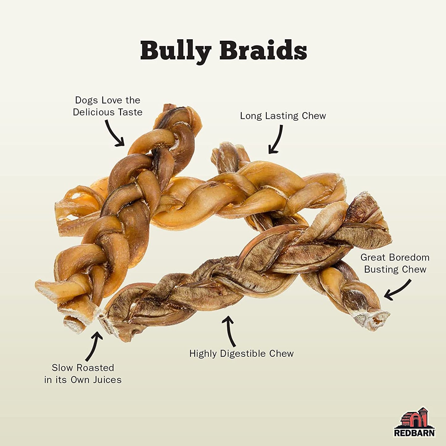 RedBarn Puffed Collagen Braid 6" Chews .85oz/24.1g