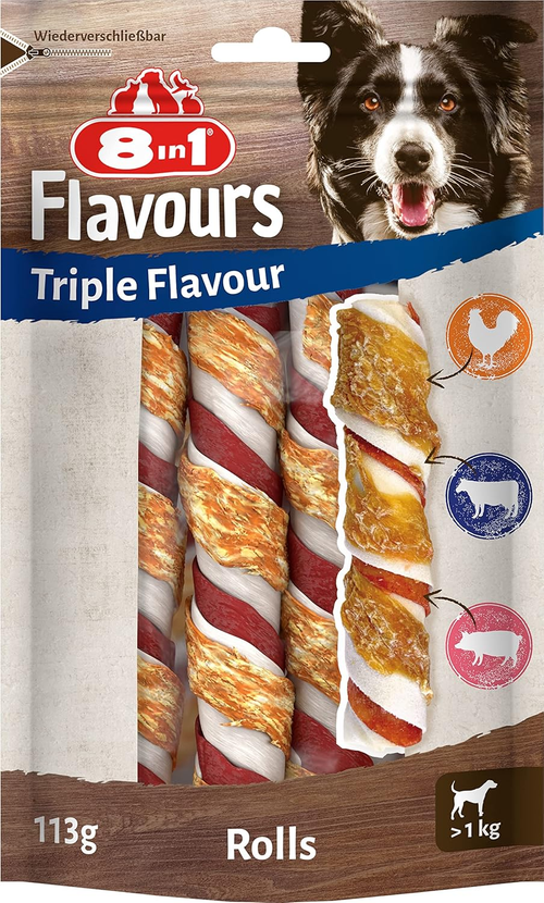 8in1 Triple Flavour Rolls 113g