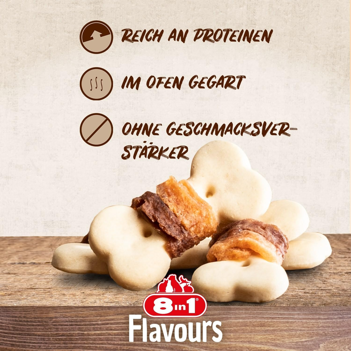 8in1 Flavours Meaty Biscuits 100g