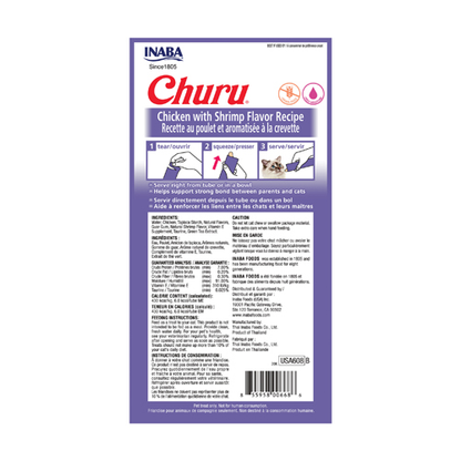 Inaba Churu Chicken With Shrimp 56g - 4 Sticks Per Pack