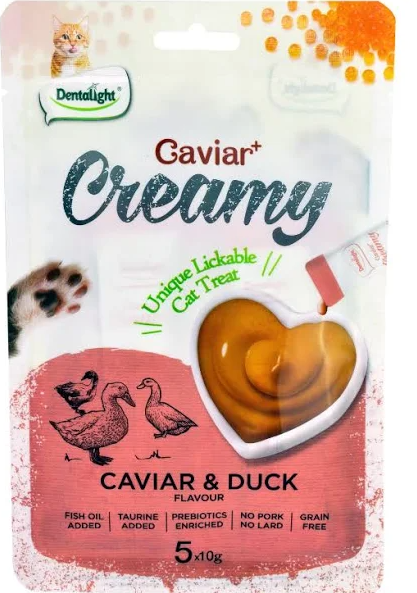 Dentalight Caviar & Duck Flavour Creamy Lickable Cat Treat 5pcs x 10g