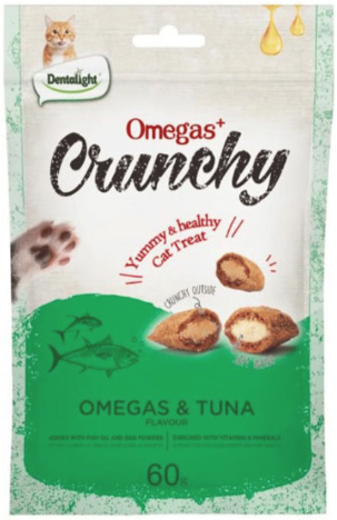 Dentalight Omegas & Tuna Flavour Crunchy Cat Treat 60g