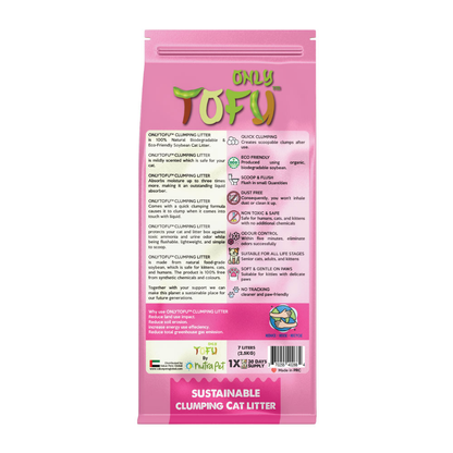 NutraPet Tofu Clumping Cat Litter Baby Powder Sticks - 7 Liters