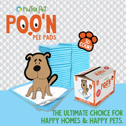 Nutrapet Poo N Pee Pads Original 60 Cms X 60 Cms 5 X Absorption With Floor Mat Stickers