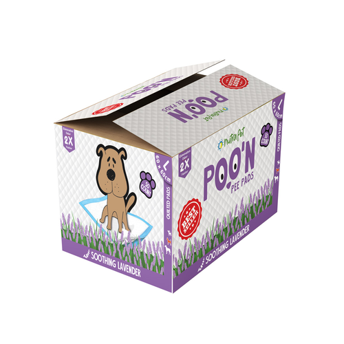 Nutrapet Poo N Pee Pads Lavender Scented 60 Cms X 60 Cms 5 X Absorption With Floor Mat Stickers