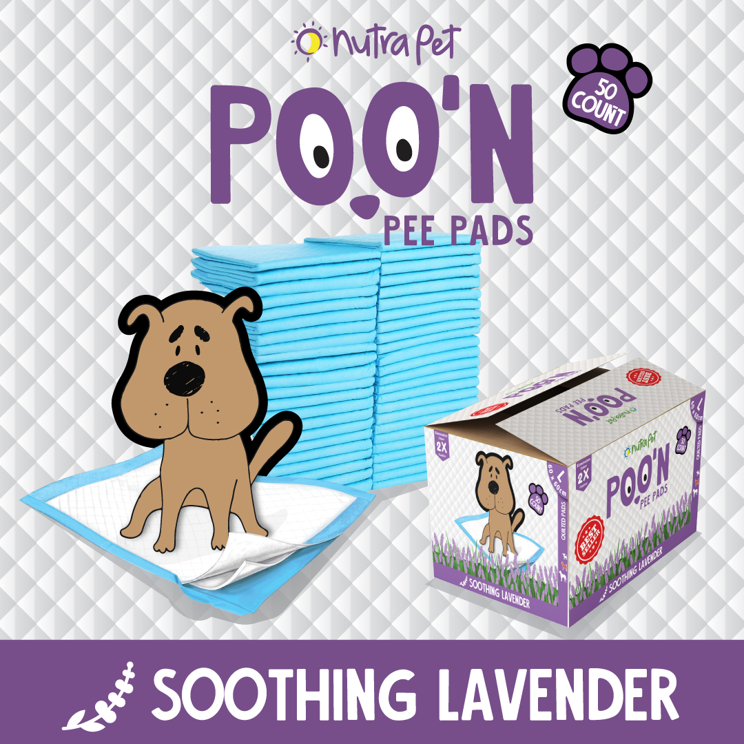 Nutrapet Poo N Pee Pads Lavender Scented 60 Cms X 60 Cms 5 X Absorption With Floor Mat Stickers