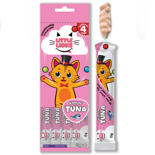 Smudges Little Licks Tuna & Salmon Creamy Bisque Treats for Kitten Cat 4 x 15g