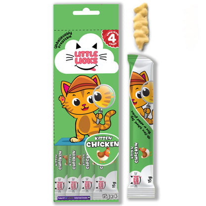 Smudges Little Licks Chicken Creamy Bisque Treats for Kitten Cat 4 x 15g