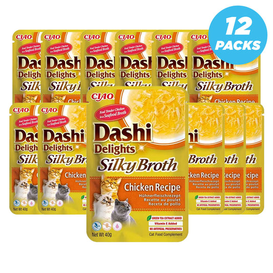 Inaba Dashi Delights Silky Broth Chicken Recipe Cat Treats 40G - Pack Of 12