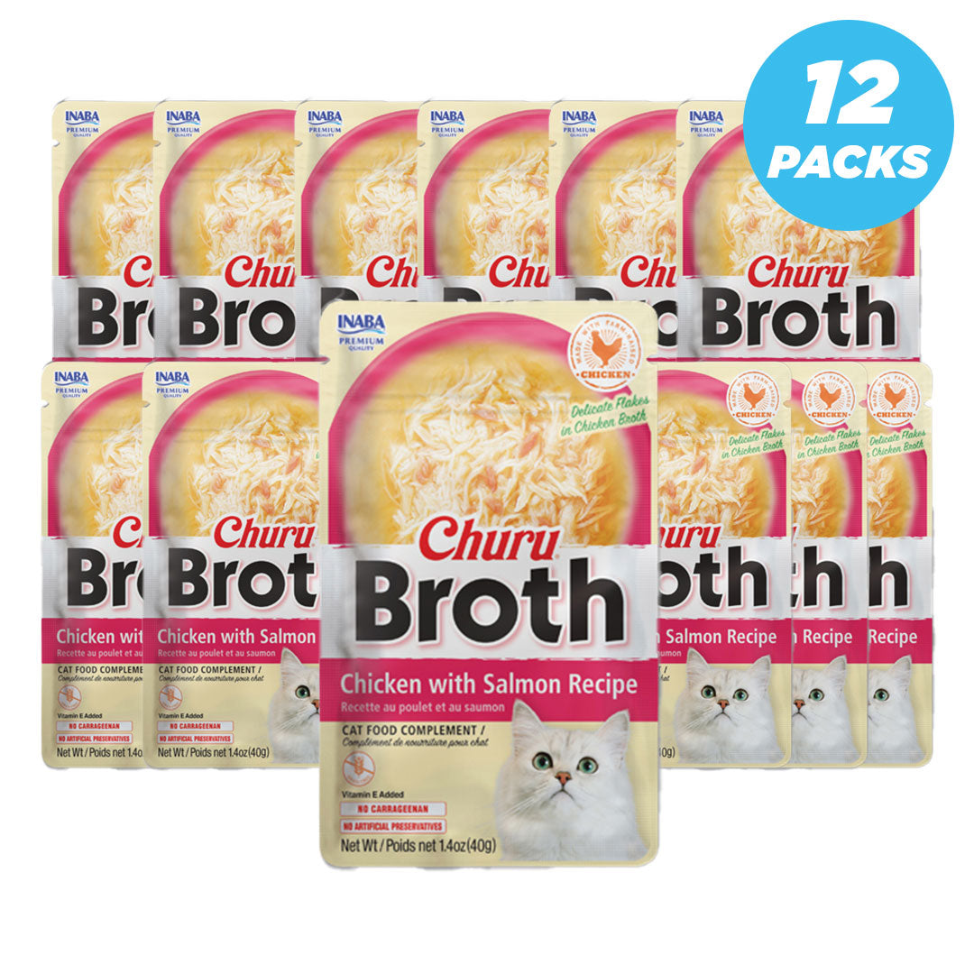 Inaba Chicken Broth With Salmon 40G - Pack Of 12