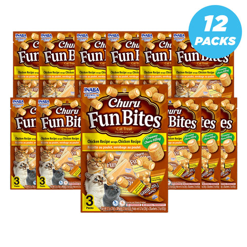 Inaba Churu Fun Bites Chicken Wraps Chicken Recipe Cat Treats 60G - Pack Of 12
