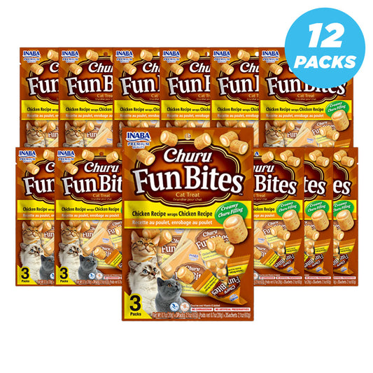 Inaba Churu Fun Bites Chicken Wraps Chicken Recipe Cat Treats 60G - Pack Of 12