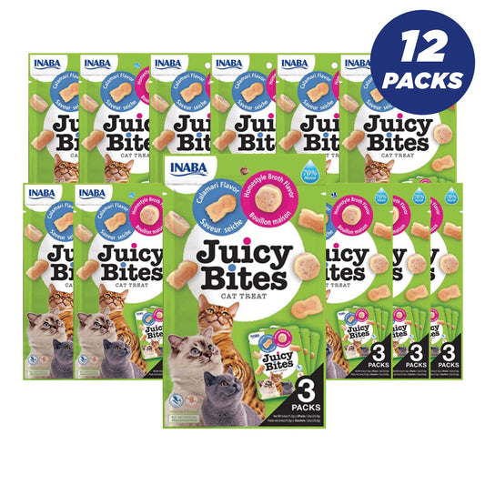 Inaba Juicy Bites Homestyle Broth & Calamari Flavor 33.9G / 3 Pouches Per Pack - Pack Of 12