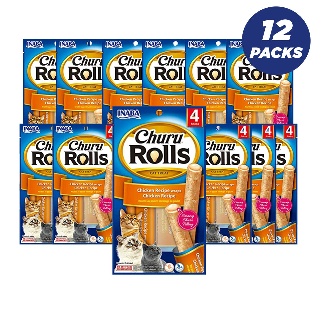 Inaba Churu Chicken Recipe Wraps Chicken Recipe 40G/4 Sticks Per Pack - Pack Of 12