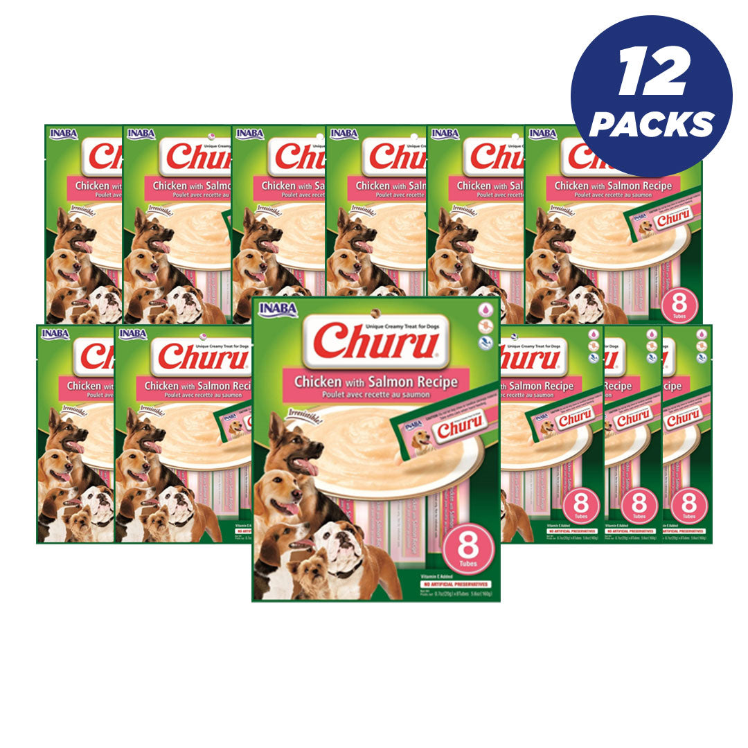 Inaba Churu Chicken With Salmon Recipe 56G/4 Sticks Per Pack - Pack Of 12