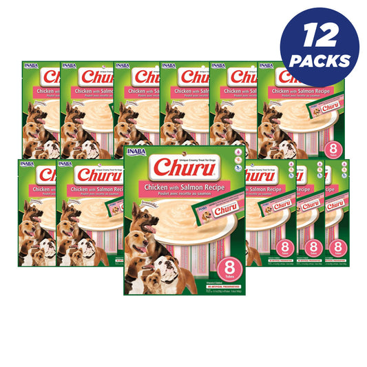 Inaba Churu Chicken With Salmon Recipe 56G/4 Sticks Per Pack - Pack Of 12