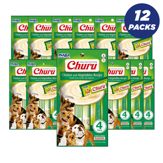 Inaba Churu Chicken With Vegetable Recipe 56G/4 Sticks Per Pack - Pack Of 12