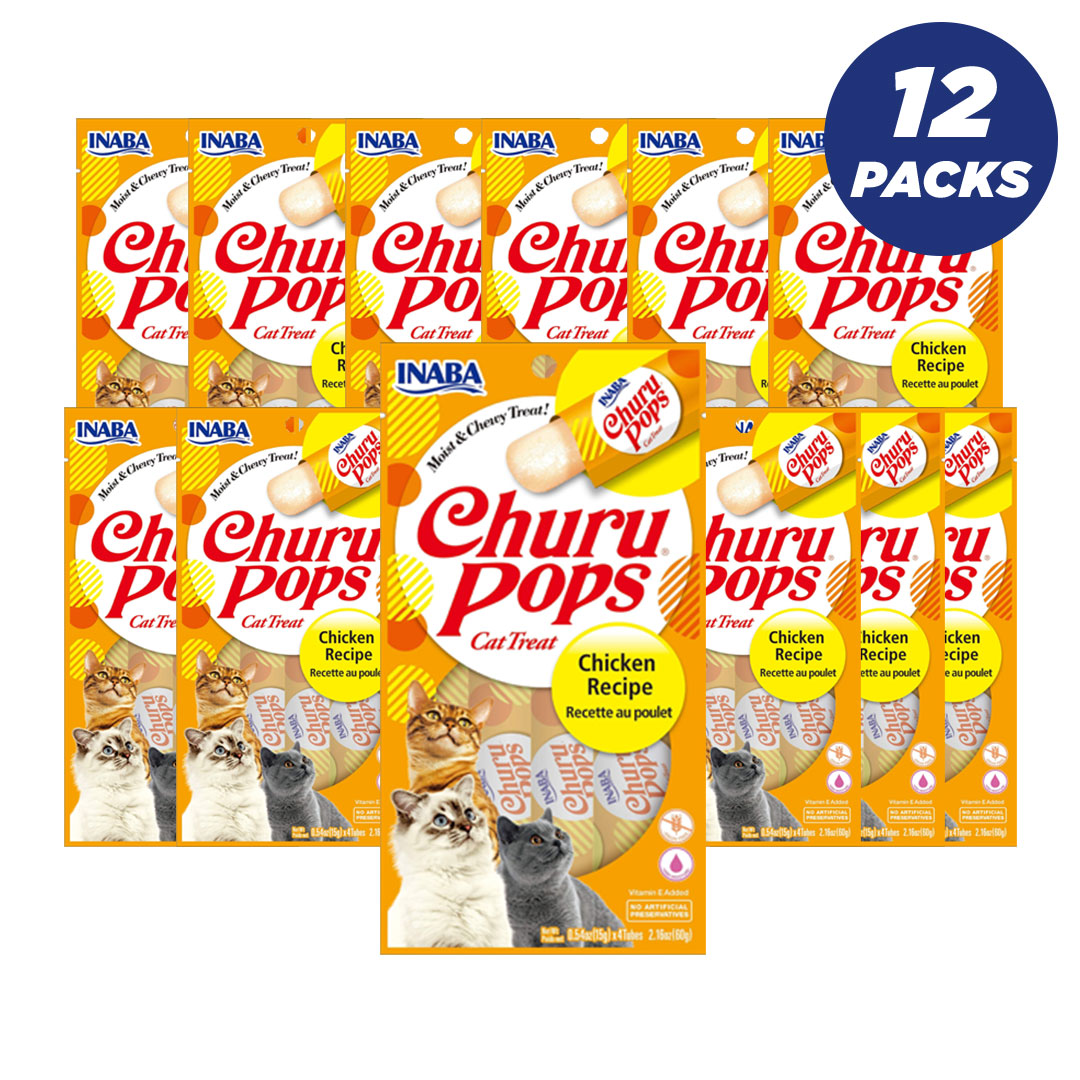 Inaba Churu Churu Pops Chicken 60G/4 Sticks Per Pack - Pack Of 12