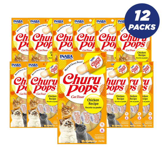 Inaba Churu Churu Pops Chicken 60G/4 Sticks Per Pack - Pack Of 12