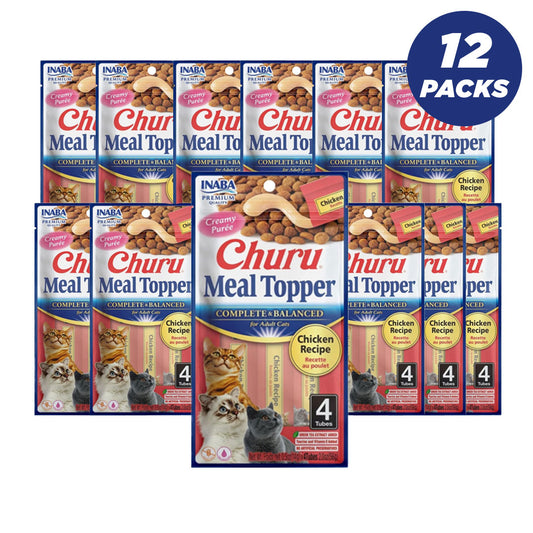 Inaba Churu Complete & Balanced For Adult Cats Chicken Recipe Cat Treats 56G - Pack Of 12