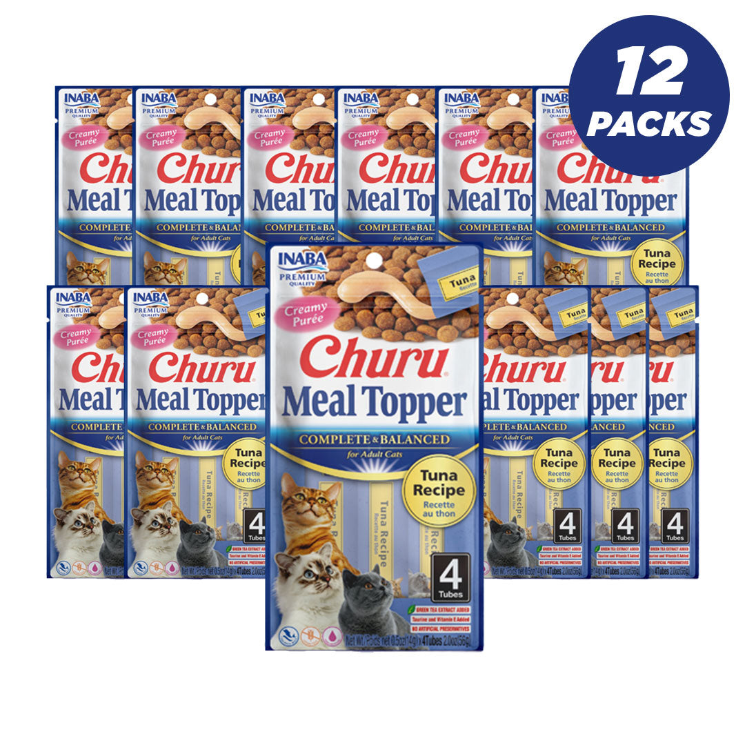 Inaba Churu Complete & Balanced For Adult Cats Tuna Recipe Cat Treats 56G - Pack Of 12