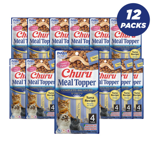 Inaba Churu Complete & Balanced For Adult Cats Tuna Recipe Cat Treats 56G - Pack Of 12