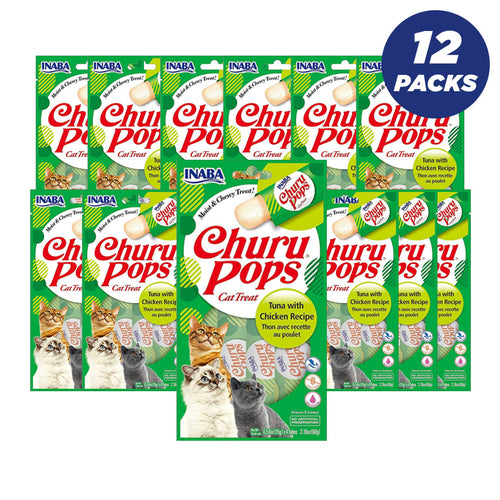 Inaba Churu Pops Tuna-Chicken 60G/4 Sticks Per Pack - Pack Of 12