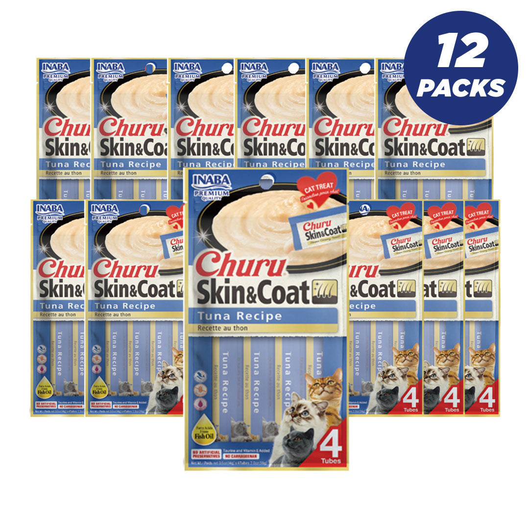 Inaba Churu Skin And Coat Tuna - 56G - Pack Of 12