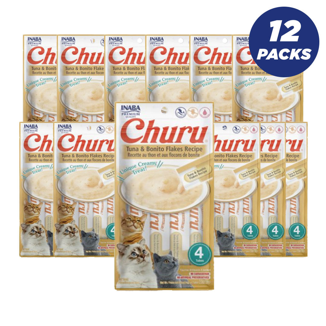 Inaba Churu Tuna With Bonito Flakes - 56G - Pack Of 12