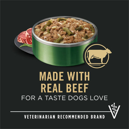 Pro Plan Adult Small Breed Beef And Green Beans Entree In Gravy Wet Dog Food 156g