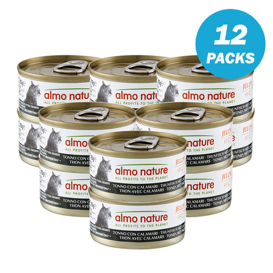 Almo Nature Jelly - Tuna and Squid Wet food 70 g - Pack of 12